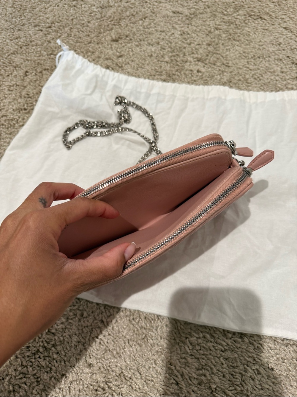 Prada Pink Quilted Leather Crossbody Bag with Chain Strap - Picture 7 of 9